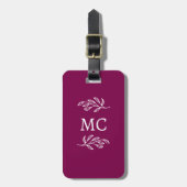 Personalisierte Monogramm-Initialen Botanisches Bl Gepäckanhänger (Vorderseite vertikal)