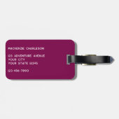 Personalisierte Monogramm-Initialen Botanisches Bl Gepäckanhänger (Rückseite horizontal)