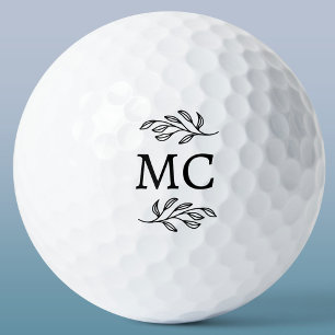 Personalisierte Monogramm-Initialen Botanisches Bl Golfball
