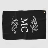 Personalisierte Monogramm-Initialen Botanisches Bl Golfhandtuch (Horizontal)