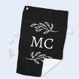 Personalisierte Monogramm-Initialen Botanisches Bl Golfhandtuch
