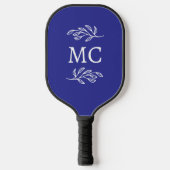 Personalisierte Monogramm-Initialen Botanisches Bl Pickleball Schläger (Vorderseite)