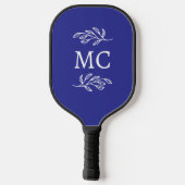 Personalisierte Monogramm-Initialen Botanisches Bl Pickleball Schläger (Rückseite)