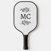 Personalisierte Monogramm-Initialen Botanisches Bl Pickleball Schläger (Vorderseite)