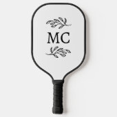 Personalisierte Monogramm-Initialen Botanisches Bl Pickleball Schläger (Rückseite)
