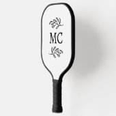 Personalisierte Monogramm-Initialen Botanisches Bl Pickleball Schläger (Links)