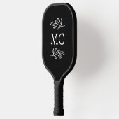 Personalisierte Monogramm-Initialen Botanisches Bl Pickleball Schläger (Links)