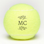 Personalisierte Monogramm-Initialen Botanisches Bl Tennisbälle (Vorderseite)