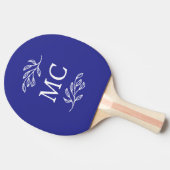 Personalisierte Monogramm-Initialen Botanisches Bl Tischtennis Schläger (Seitenansicht)
