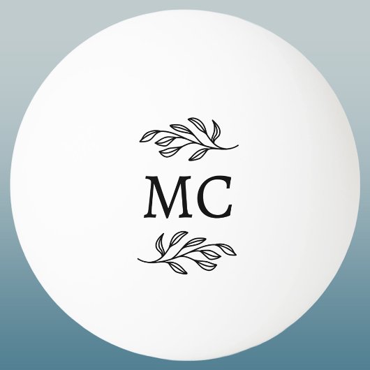 Personalisierte Monogramm-Initialen Botanisches Bl Tischtennisball