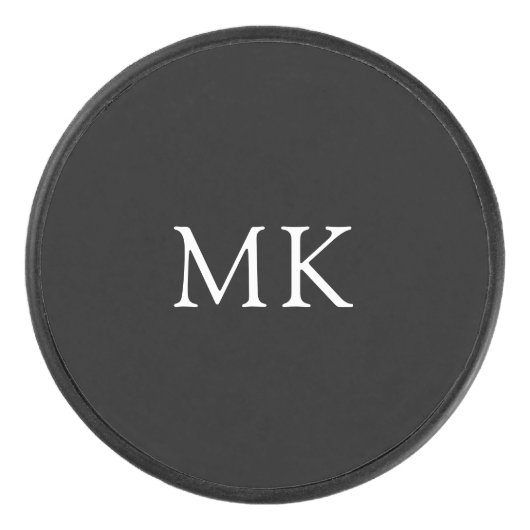 Personalisierte Monogramm-Initialen Eishockey Puck (Vorderseite)