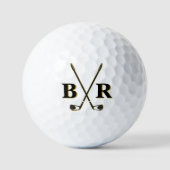 Personalisierte Monogramm-Initialen Eleganter Golf Golfball (Vorderseite)