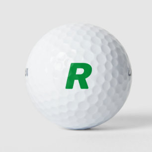 Personalisierte Monogramm-Initialen gelb-grün Golfball