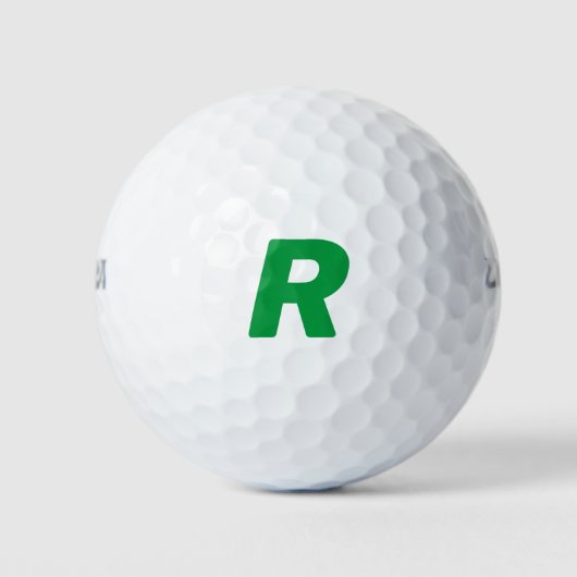 Personalisierte Monogramm-Initialen gelb-grün Golfball (Vorderseite)