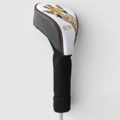 Personalisierte Monogramm-Initialen Giraffe Golf Headcover (angewinkelt)