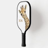 Personalisierte Monogramm-Initialen Giraffe Pickleball Schläger (Links)