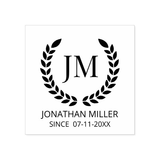 Personalisierte Monogramm-Initialen Gummistempel (Prägung)