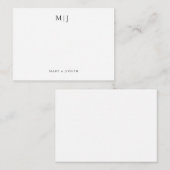Personalisierte Monogramm-Initialen in schwarzer T Mitteilungskarte (Vorne/Hinten)