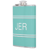 Personalisierte Monogramm-Initialen Minimalistisch Flachmann (Links)