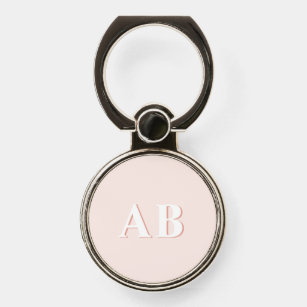 Personalisierte Monogramm-Initialen mit rosa Minim Handy Ring
