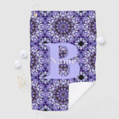 Personalisierte Monogramm-Initialen-Name Blumenkun Golfhandtuch (Insitu)