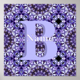 Personalisierte Monogramm-Initialen-Name Blumenkun Poster