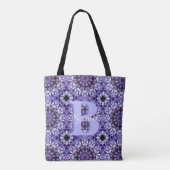 Personalisierte Monogramm-Initialen-Name Blumenkun Tasche (Rückseite)