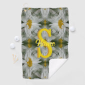 Personalisierte Monogramm-Initialen Name Gänseblüm Golfhandtuch (Insitu)