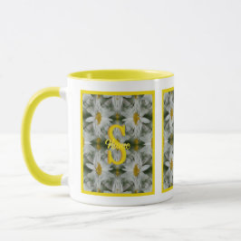 Personalisierte Monogramm-Initialen Name Gänseblüm Tasse
