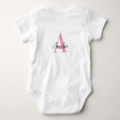 Personalisierte Monogramm-Initialen Name Girl Baby Baby Strampler (Rückseite)