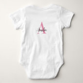 Personalisierte Monogramm-Initialen Name Girl Baby Strampler (Rückseite)