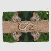 Personalisierte Monogramm-Initialen-Name Schmetter Golfhandtuch (Horizontal)
