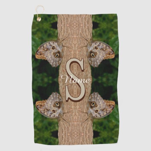 Personalisierte Monogramm-Initialen-Name Schmetter Golfhandtuch (Vorderseite)
