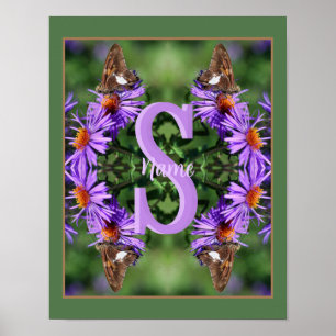 Personalisierte Monogramm-Initialen-Name Schmetter Poster