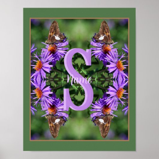 Personalisierte Monogramm-Initialen-Name Schmetter Poster (Vorne)
