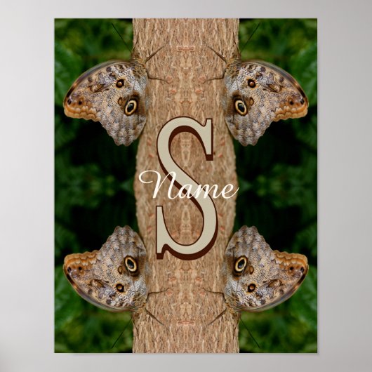 Personalisierte Monogramm-Initialen-Name Schmetter Poster (Vorne)