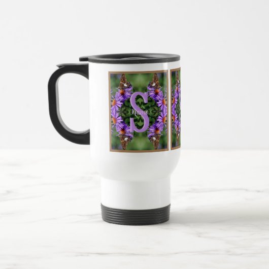 Personalisierte Monogramm-Initialen-Name Schmetter Reisebecher (Links)