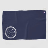 Personalisierte Monogramm-Initialen Navyblau Golfhandtuch (Horizontal)