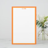Personalisierte Monogramm-Initialen Oranger Rahmen Briefpapier (Stehend Vorderseite)