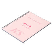 Personalisierte Monogramm-Initialen Rosa Fitness-N Notizblock (Linke Seite)