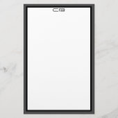Personalisierte Monogramm-Initialen schwarz-graue  Briefpapier (Vorderseite)