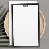 Personalisierte Monogramm-Initialen schwarz-graue  Briefpapier
