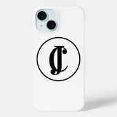 Personalisierte Monogramm-Initialen schwarz und we Case-Mate iPhone Hülle (Rückseite)