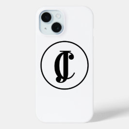Personalisierte Monogramm-Initialen schwarz und we Case-Mate iPhone Hülle