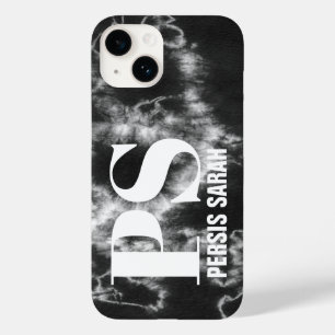 Personalisierte Monogramm Initialname Schwarze Gef Case-Mate iPhone 14 Hülle