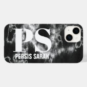 Personalisierte Monogramm Initialname Schwarze Gef Case-Mate iPhone Hülle (Rückseite (Horizontal))