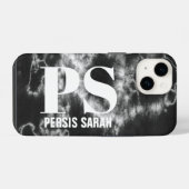 Personalisierte Monogramm Initialname Schwarze Gef iPhone Hülle (Rückseite (Horizontal))