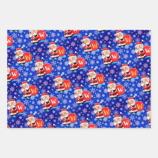 Personalisierte Monogramm-Initialzündung auf der S Geschenkpapier Set (Vorderseite 2)