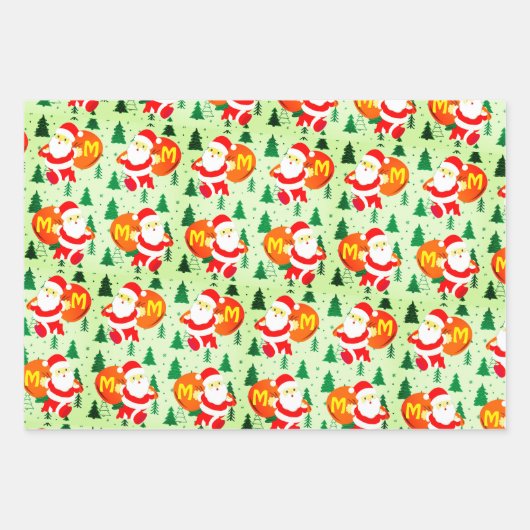 Personalisierte Monogramm-Initialzündung auf der S Geschenkpapier Set (Vorderseite 3)