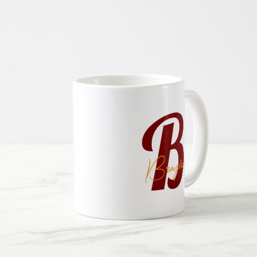 Personalisierte Monogramm Kaffeetasse (VorderseiteRechts)